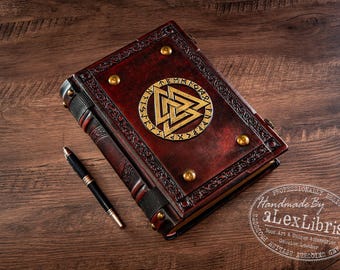 Valknut Leather Journal: Large Norse Pagan Book of Shadows