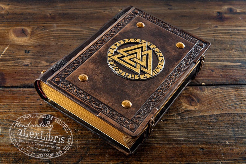 Valknut Leather Journal: Large Norse Pagan Book of Shadows image 5
