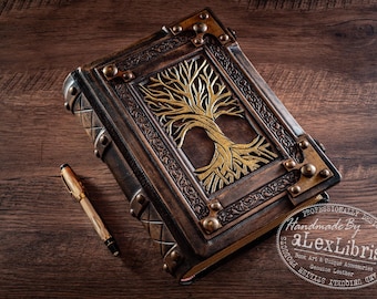 Tree of Life Leather Journal: Large Medieval Style Book, 360 Pages