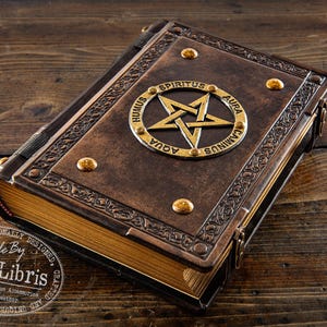 Pentagram Leather Journal: Large Italian Leather Book of Shadows image 5