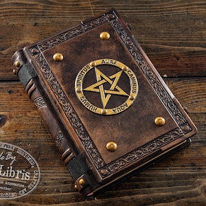 Pentagram Leather Journal: Large Italian Leather Book of Shadows