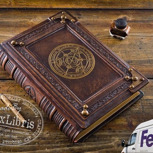 Alchemy Leather Journal: Large 10 x 13 Inches, 500 Blank Pages - Unleash Your Inner Alchemist with this Striking Brown Leather Journal