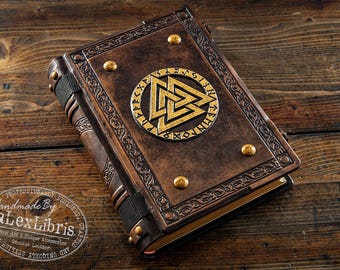 Valknut Leather Journal: Large Norse Pagan Book of Shadows