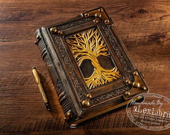 Tree of Life Leather Journal: Large Medieval Style Book, 500 Pages