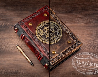 Alchemy Leather Journal: Handcrafted from Italian Leather, 8" x 10" Large, 500 Blank Pages