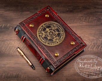 Alchemy Leather Journal 8 x 10 Inches, 500 Blank Pages - Unleash your Inner Alchemist with this Antiqued Leather Journal
