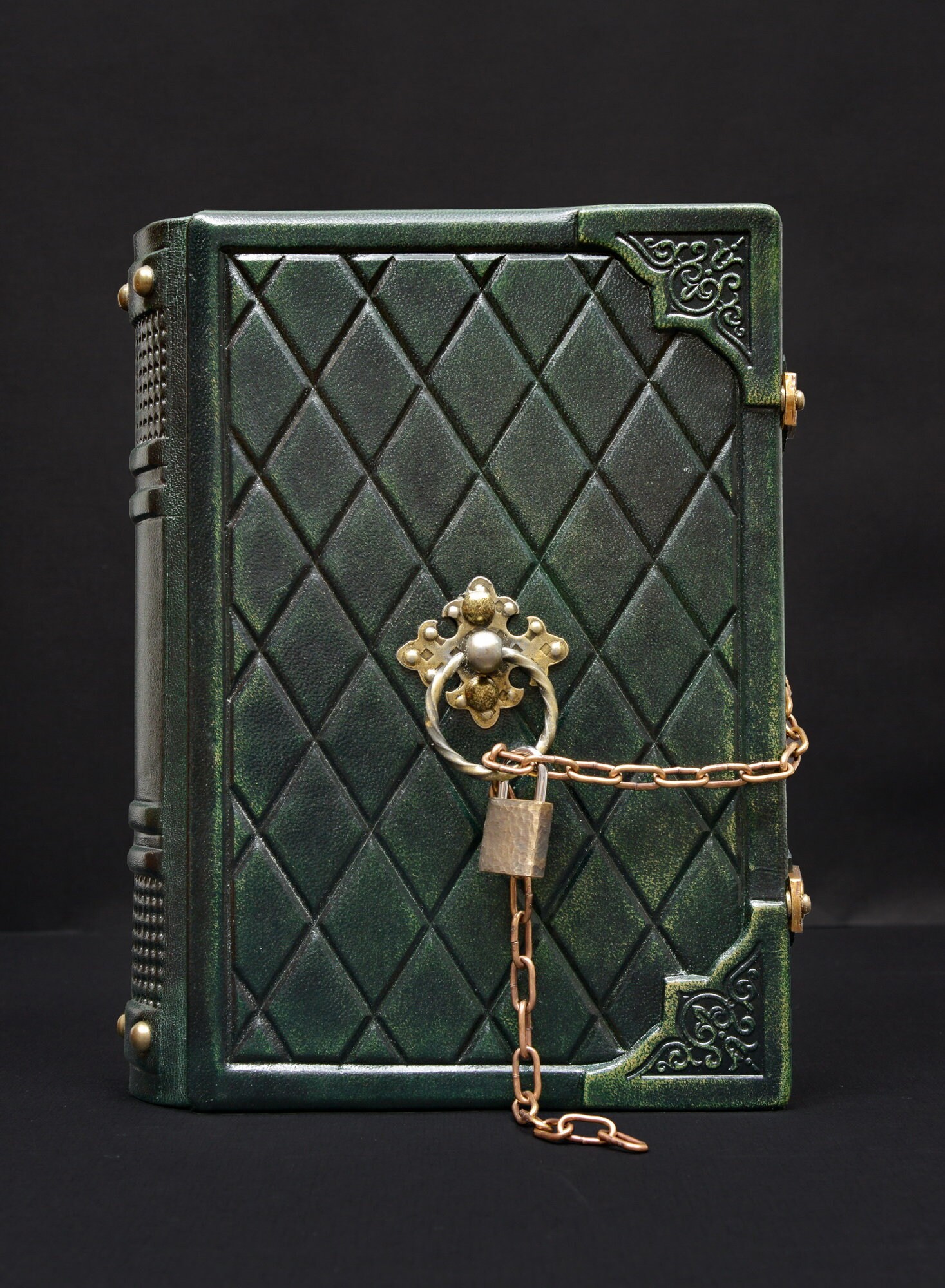 RESERVED Large Leather Book with a lock Medieval styled Etsy