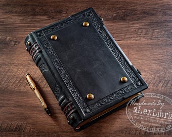 Handcrafted Italian Leather Journal: Embossed Medieval Sketchbook