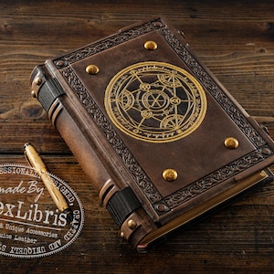 Alchemy Leather Journal: Large 8 x 10 Inches, 500 Blank Pages - Unleash your Inner Alchemist with this Antiqued Leather Journal