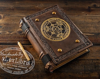 Alchemy Leather Journal: Large 8 x 10 Inches, 500 Blank Pages - Unleash your Inner Alchemist with this Antiqued Leather Journal