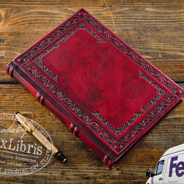 Elegant Leather Agenda: Large 8 x 10 Inches, 260 Blank Pages - Organize Your Days with Style and Elegance in this Antiqued Leather Journal