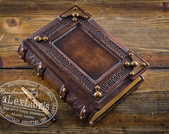 Memento Mori Leather Journal: Large Embossed Handmade Book