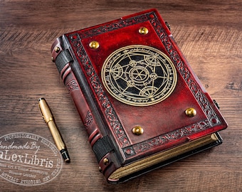 Handcrafted Italian Leather Alchemy Journal: Large Blank Book