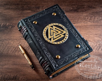 Valknut Leather Journal: Large Norse Pagan Book of Shadows