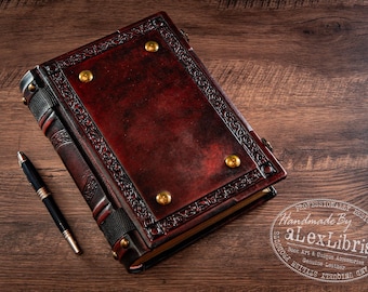 Handcrafted Italian Leather Journal: Embossed Medieval Sketchbook