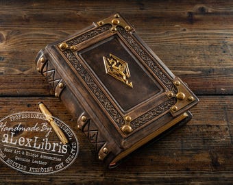 Skyrim Leather Journal: Large Medieval Handbook with Blank Pages