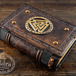 Valknut Leather Journal: Large Norse Pagan Book of Shadows image 2