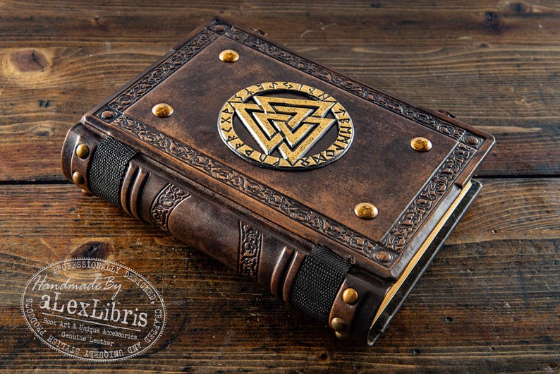 Valknut Leather Journal: Large Norse Pagan Book of Shadows image 2