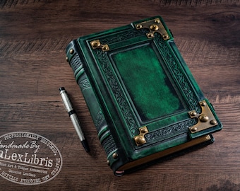 Medieval Leather Journal: 8x10 Book of Shadows, Italian Leather, Lined Paper