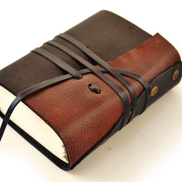The Traveler Journal, 4 x 5 inches, genuine Italian leather, OOAK, unique journal, special gift, sketchbook, notebook, high quality