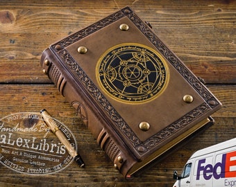 Alchemy Leather Journal: Large 7.5 x 10 Inches, 600 Blank Pages - Unleash your Inner Alchemist with this Antiqued Leather Journal