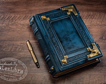 Journal médiéval en cuir : Livre des ombres 8 x 10, cuir italien, papier ligné