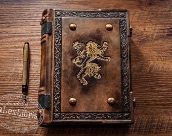 Lions Leather Journal: Large Antiqued Italian Leather, 500 Blank Pages