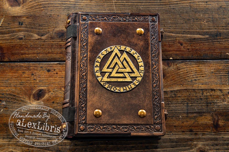 Valknut Leather Journal: Large Norse Pagan Book of Shadows image 3