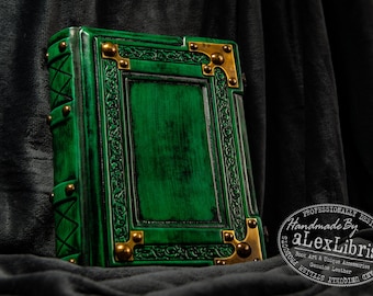 Large Medieval Leather Journal: Embossed Book of Shadows, 8" x 10"