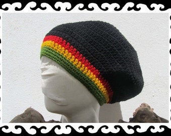 Rastahat - Tam - Size M - black green yellow red - MADE TO ORDER - lined - 100% wool