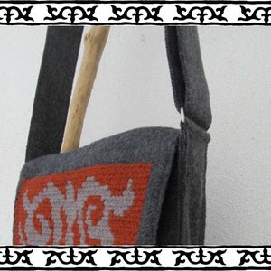 Messengerbag Organizer stitched terracotta grey