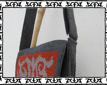Messengerbag Organizer stitched terracotta grey