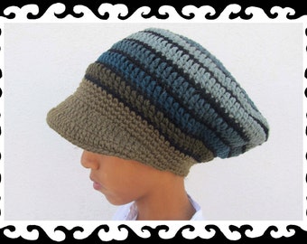 Dread Tam - Size S - olivetree - with brim - lined - 100% wool