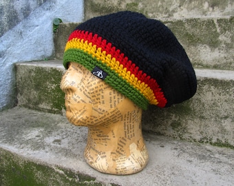 Dread Tam - Size S - rastafari + black - lined - wool