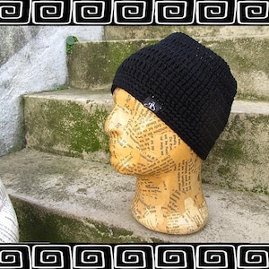 Rasta Tube VEGAN Headband 100% cotton black lined Size L