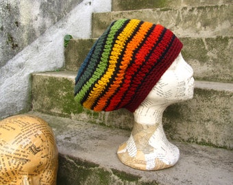 Dread Tam  - Size S - rainbow - lined - 100% wool