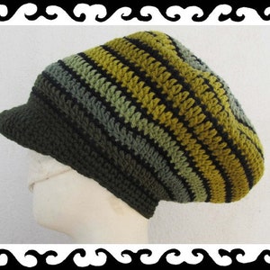 Rastahat - Tam - Size M - brimmed - curry & pear green - lined - 100% Wolle