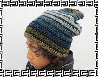 Snowboard - olive blue - 100% wool - lined - Beanie Style - Size M