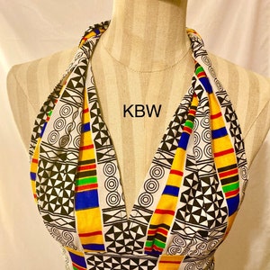 African Ankara Halter Top open back.. Choose a print or solid KBW