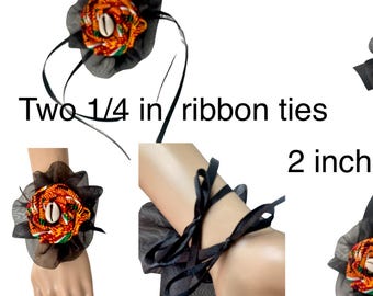 1 Kente Boutonnière or Corsage with Cowrie Shell Unisex…Choose a style