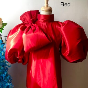 Big Bow Big Sleeve Blouse Puff Sleeves Top