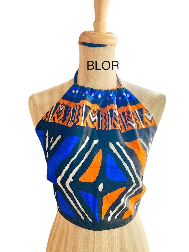 African Ankara Halter Top open back.. Choose a print or solid BLOR