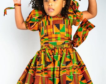 Kente dress for girls...or choose a different print