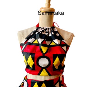 African Ankara Halter Top open back.. Choose a print or solid Samakaka