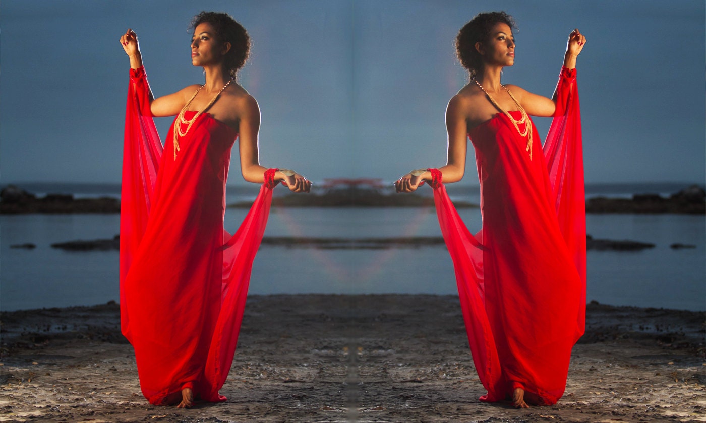 Red Grecian Goddess Gown...Other Colors:black, White, Emerald Green, Pink, Yellow