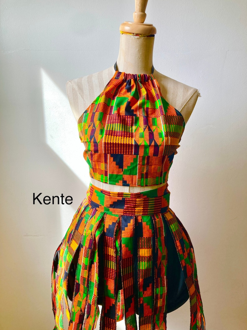 African Ankara Halter Top open back.. Choose a print or solid Kente