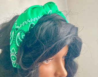 Green Bandana Knotted Headband St Patricks Day