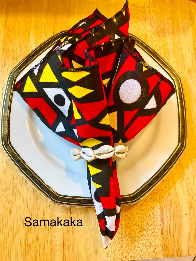 African Print Cloth Napkins Kente Cloth Napkins Lion Head Etsy