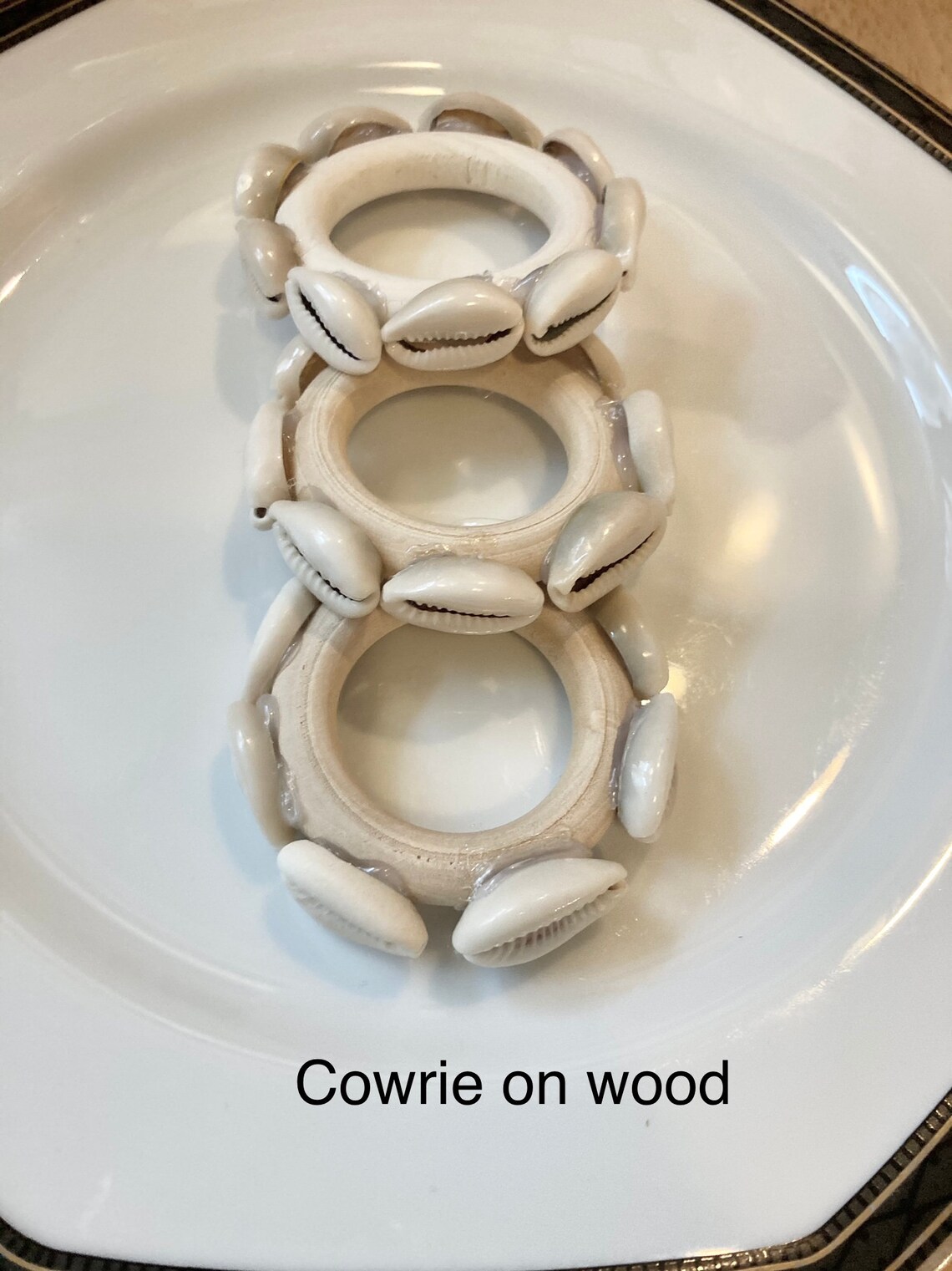 Cowrie Shells Kente Napkin Ring Ankh African Napkin Rings 1 | Etsy