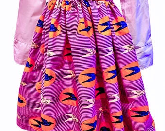 African Wax Print Skirt Birdland Skirt